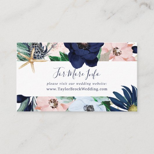 Modern Nautical | Website Floral Wedding Informatiekaartje (Voorkant)