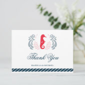 Modern Nautical Wedding Bedankkaart (Staand voorkant)