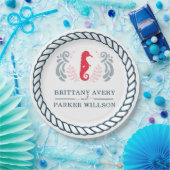 Modern Nautical Wedding Persoonlijk Papieren Bordje (Feest)