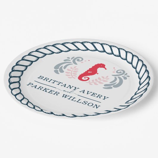 Modern Nautical Wedding Persoonlijk Papieren Bordje (Gekanteld)