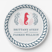 Modern Nautical Wedding Persoonlijk Papieren Bordje (Voorkant)