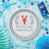 Modern Nautical Wedding Persoonlijk Papieren Bordje (Feest)