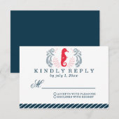 Modern Nautical Wedding RSVP Kaartje (Voorkant / Achterkant)