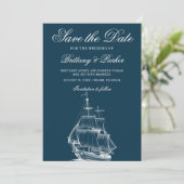 Modern Nautical Wedding Save The Date (Staand voorkant)