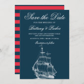 Modern Nautical Wedding Save The Date (Voorkant / Achterkant)