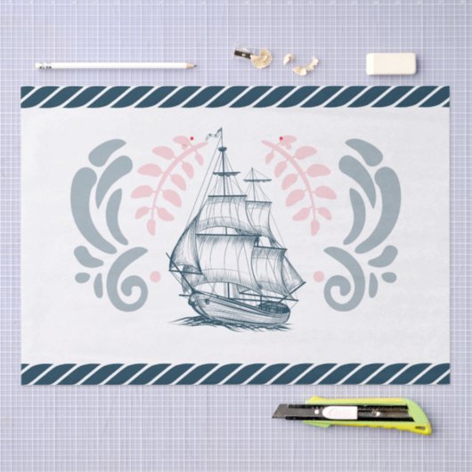 Modern Nautical Wedding Tissuepapier (Craft)