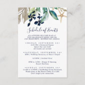 Modern Nautical Wedding Weekend Plan van Gebeurten Informatiekaartje (Voorkant)