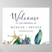 Modern Nautical | Welkom Greenery Wedding Poster (Voorkant)
