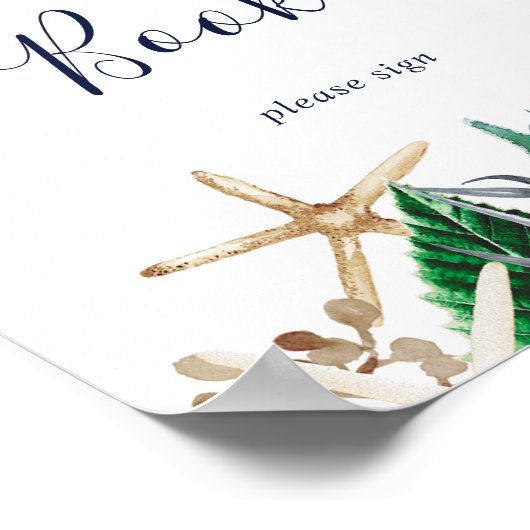 Modern Nautilus | Tekenen Gastenboek Bord Poster (Hoek)