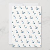 Modern Nautisch Anker Ballon Baby shower Kaart (Achterkant)
