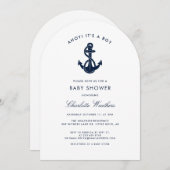 Modern Nautisch Anker Boy Baby shower Kaart (Voorkant / Achterkant)