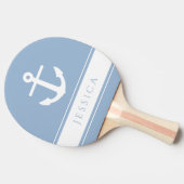 Modern Nautisch Anker Custom Name Tafeltennisbatje (Zijkant)