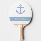 Modern Nautisch Anker Custom Name Tafeltennisbatje (Achterkant)
