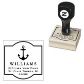 Modern nautisch anker Lijst retouradres Rubberstempel (Gestempeld)