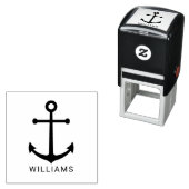 Modern nautisch anker met aangepaste naam  zelfinktende stempel (In situ)