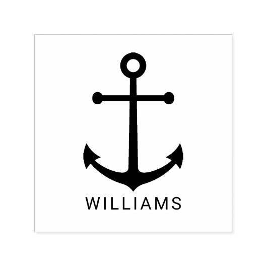 Modern nautisch anker met aangepaste naam  zelfinktende stempel (Design)