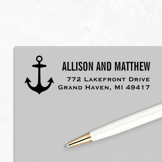 Modern nautisch anker retouradres  zelfinktende stempel