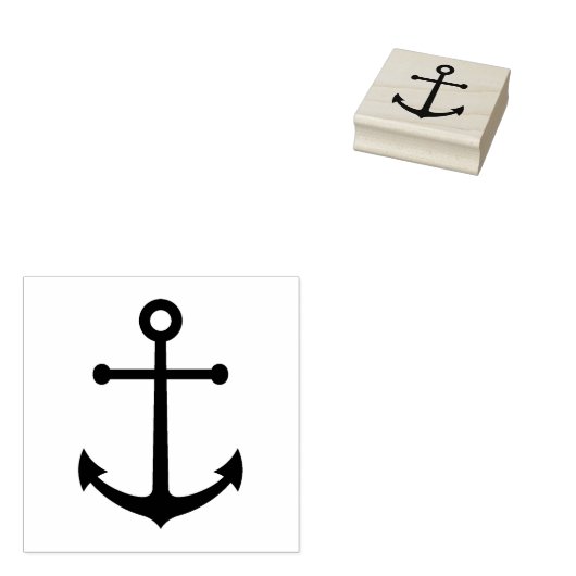 Modern nautisch anker rubberstempel (Gestempeld)