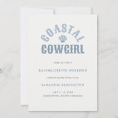 Modern nautisch blauw kustmeisje bachelorette kaart (Voorkant)