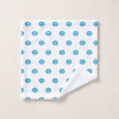 Modern Nautisch Blauwgroen Blue Seashell Shell Bea Bad Handdoek (Wasdoekje)