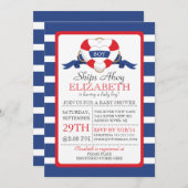 Modern nautisch hart boei jongen Baby shower Kaart (Voorkant / Achterkant)