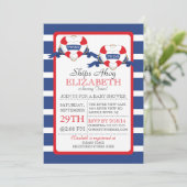 Modern nautisch hart boei tweeling Baby shower Kaart (Staand voorkant)