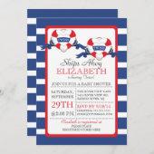 Modern nautisch hart boei tweeling Baby shower Kaart (Voorkant / Achterkant)