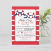 Modern nautisch hart boei tweeling Baby shower Kaart (Staand voorkant)