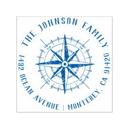 Modern nautisch kompas familienaam retouradres  zelfinktende stempel