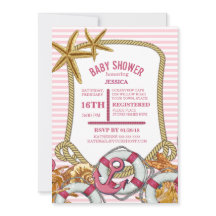 Modern Nautisch Meisje Baby shower