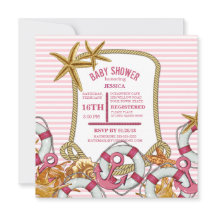 Modern Nautisch Meisje Baby shower