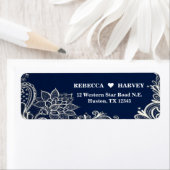 Modern nautisch strand witte kant marineblauw etiket (Insitu)