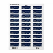 Modern nautisch strand witte kant marineblauw etiket (Full Sheet)