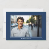 Modern Navy Afstuderen Photo Lijst - Party Kaart (Voorkant)