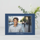 Modern Navy Afstuderen Photo Lijst - Party Kaart (Staand voorkant)