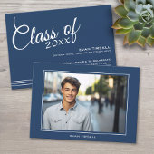 Modern Navy Afstuderen Photo Lijst - Party Kaart