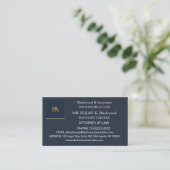 Modern Navy and Gold Law Firm Business Card Visitekaartje (Staand voorkant)