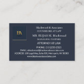 Modern Navy and Gold Law Firm Business Card Visitekaartje (Voorkant)