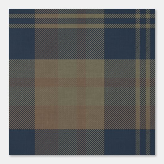 Modern Navy and Tan Japandi Plaid Behang (Voorkant)