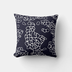 Modern Navy and White Pattern Kussen