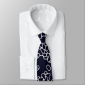 Modern Navy and White Pattern Stropdas (Gebonden)