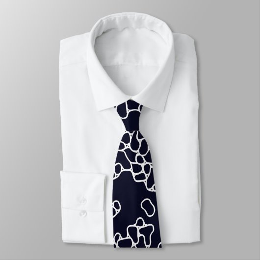 Modern Navy and White Pattern Stropdas (Gebonden)