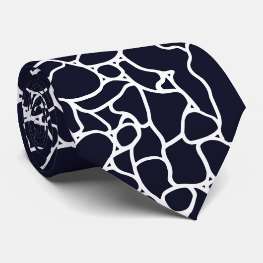 Modern Navy and White Pattern Stropdas (Opgerold)
