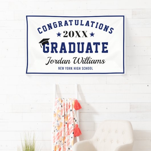 Modern Navy Black class van 2023 Graduation Party Spandoek (Insitu)