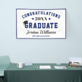 Modern Navy Black class van 2023 Graduation Party Spandoek (Beurs)