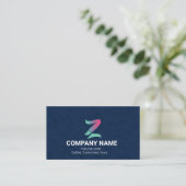 Modern Navy Blau Creatieve Gradiënt Logo Visitekaartje (Staand voorkant)