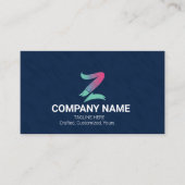 Modern Navy Blau Creatieve Gradiënt Logo Visitekaartje (Voorkant)