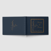 Modern Navy blauw en goud gastenboek (Volledig)