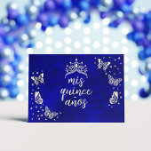 Modern Navy Blauw Goud 15e Verjaardag Quinceañera Save The Date