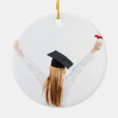 Modern Navy Blauw Goud Afstudeerder Pet Afstuderen Keramisch Ornament (Achterkant)